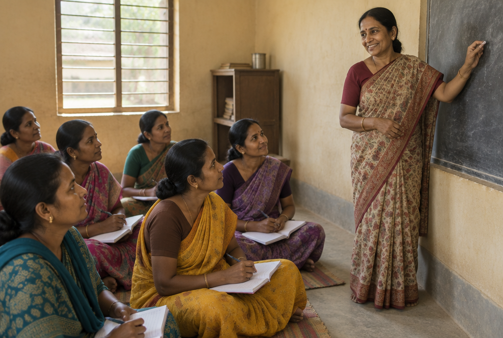 An adult literacy class